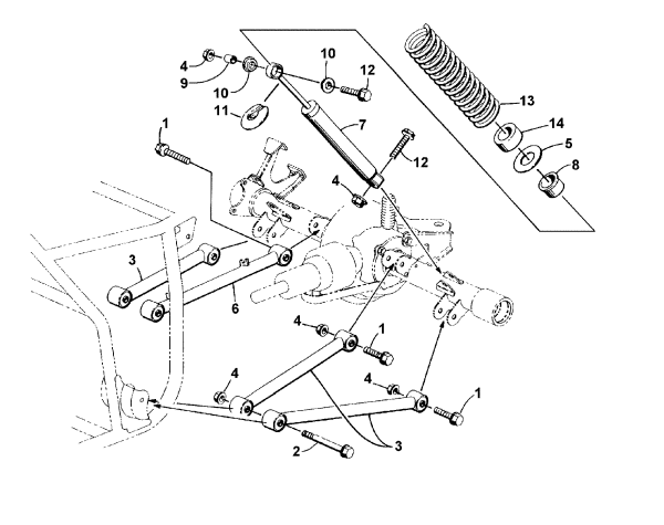 Parts Diagram for Arctic Cat 2002 375 AUTOMATIC TRANSMISSION (2X4 ) ATV REAR SUSPENSION ASSEMBLY