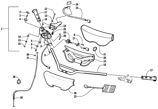 Parts Diagram for Arctic Cat 2002 4-STROKE TRAIL SNOWMOBILE HANDLEBAR AND CONTROLS