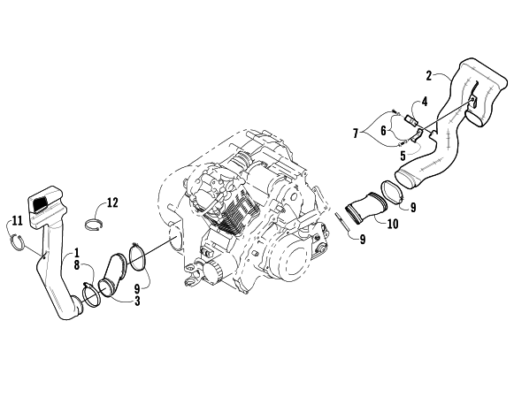 Parts Diagram for Arctic Cat 2003 400 4X4 AUTOMATIC TRANSMISSION () ATV CASE/BELT COOLING ASSEMBLY
