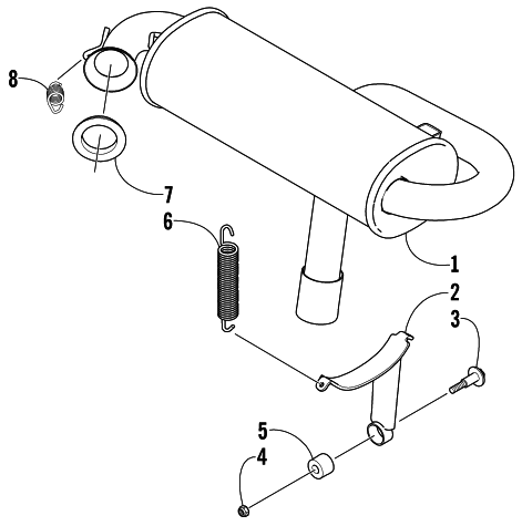 Parts Diagram for Arctic Cat 2002 4-STROKE TRAIL SNOWMOBILE EXHAUST ASSEMBLY