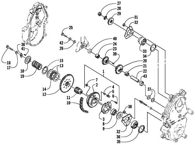 Parts Diagram for Arctic Cat 2002 4-STROKE TOURING () SNOWMOBILE DRIVE/REVERSE DROPCASE ASSEMBLY