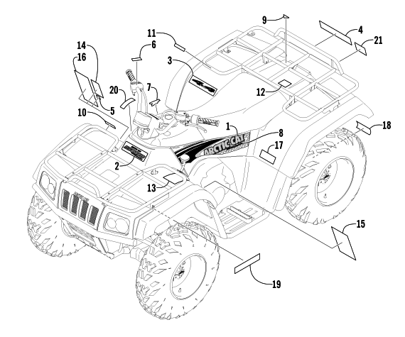 Parts Diagram for Arctic Cat 2002 500 AUTOMATIC TRANSMISSION FIS () ATV DECALS