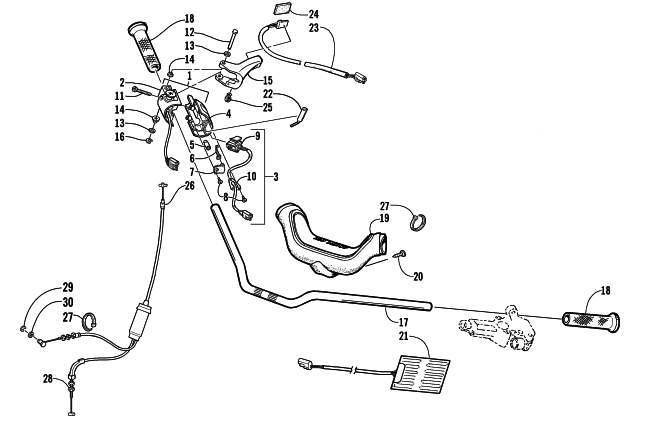 Parts Diagram for Arctic Cat 2002 PANTERA 800 EFI ESR () SNOWMOBILE HANDLEBAR AND CONTROLS