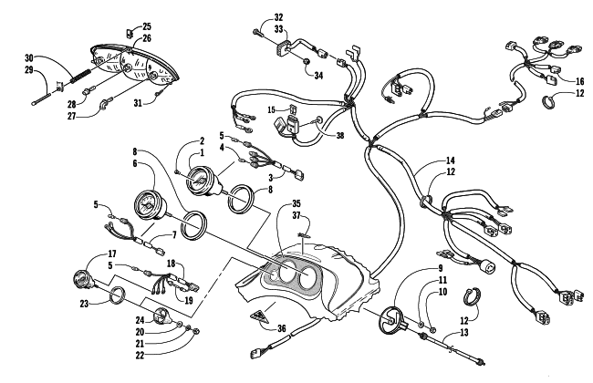Parts Diagram for Arctic Cat 2002 PANTERA 600 EFI ESR SNOWMOBILE HEADLIGHT, INSTRUMENTS, AND WIRING ASSEMBLIES