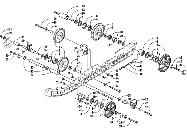 Parts Diagram for Arctic Cat 2002 Z 570 SS SNOWMOBILE IDLER WHEEL ASSEMBLY