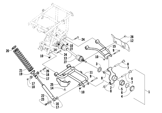 Parts Diagram for Arctic Cat 2002 500 AUTOMATIC TRANSMISSION FIS () ATV REAR SUSPENSION ASSEMBLY