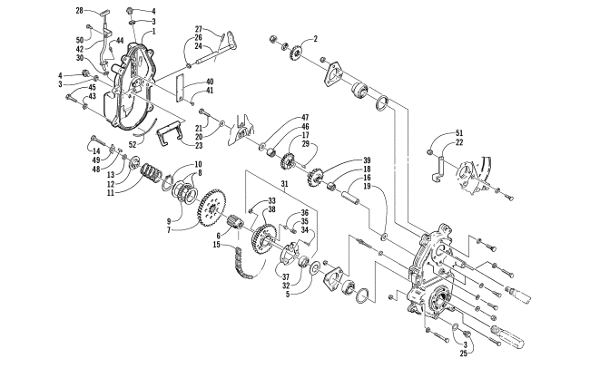 Parts Diagram for Arctic Cat 2002 Z 570 (ESR) SNOWMOBILE DRIVE/REVERSE DROPCASE ASSEMBLY (Optional)