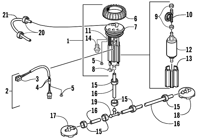 Parts Diagram for Arctic Cat 2002 4-STROKE TRAIL SNOWMOBILE FUEL PUMP ASSEMBLY