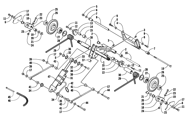 Parts Diagram for Arctic Cat 2002 Z 440 SNO PRO SNOWMOBILE REAR SUSPENSION REAR ARM ASSEMBLY
