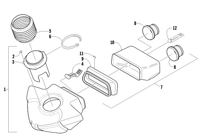 Parts Diagram for Arctic Cat 2002 ZR 440 SNO PRO SNOWMOBILE AIR SILENCER ASSEMBLY