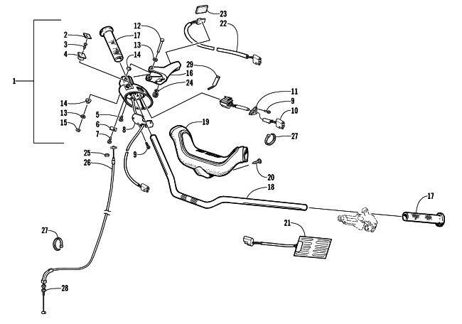 Parts Diagram for Arctic Cat 2002 4-STROKE TOURING SNOWMOBILE HANDLEBAR AND CONTROLS