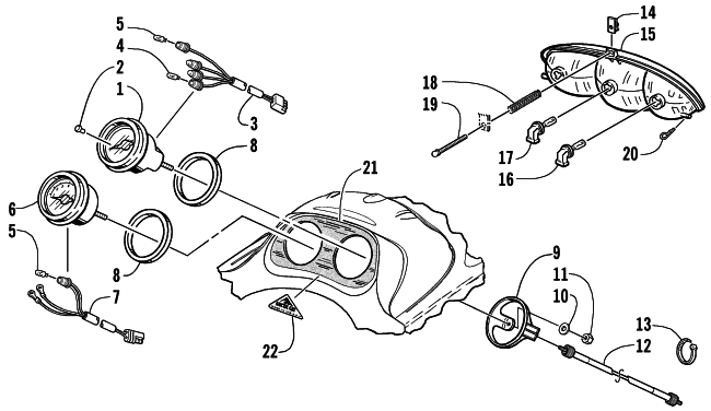 Parts Diagram for Arctic Cat 2002 Z 440 SNO PRO SNOWMOBILE HEADLIGHT AND INSTRUMENTS