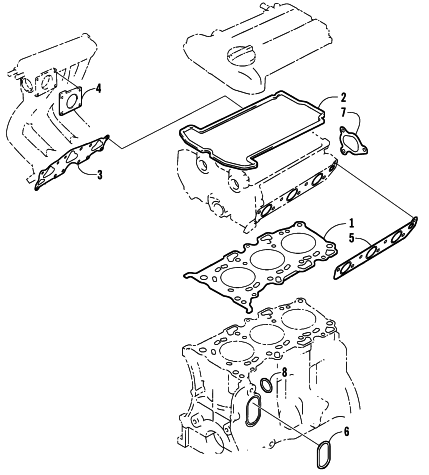 Parts Diagram for Arctic Cat 2002 4-STROKE TOURING () SNOWMOBILE GASKET SET