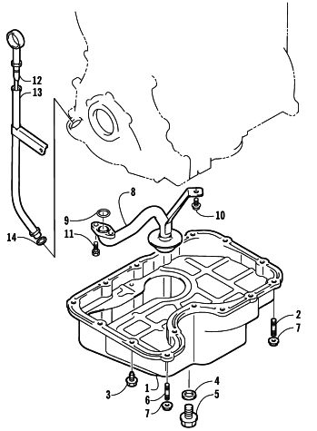 Parts Diagram for Arctic Cat 2002 4-STROKE TRAIL SNOWMOBILE OIL PAN ASSEMBLY