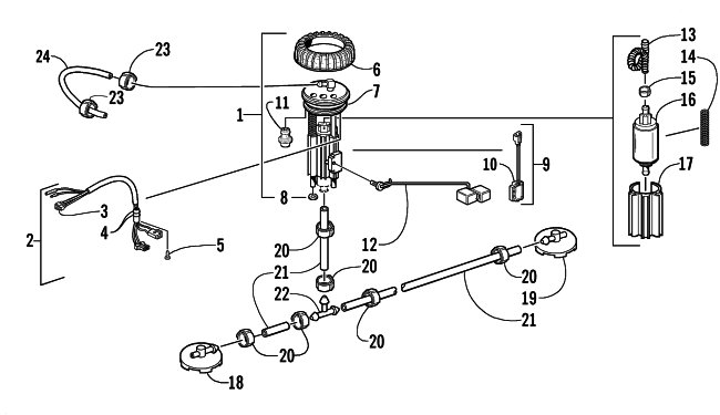 Parts Diagram for Arctic Cat 2002 4-STROKE TOURING () SNOWMOBILE FUEL PUMP ASSEMBLY