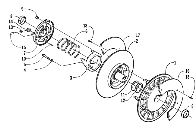 Parts Diagram for Arctic Cat 2002 Z 440 SNO PRO SNOWMOBILE DRIVEN CLUTCH