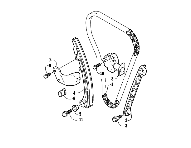 Parts Diagram for Arctic Cat 2002 4-STROKE TRAIL SNOWMOBILE CAM CHAIN ASSEMBLY