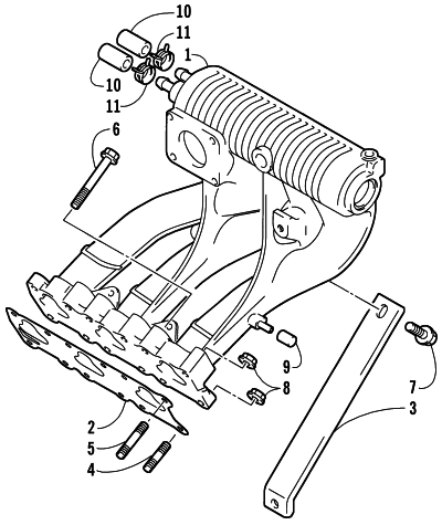 Parts Diagram for Arctic Cat 2002 4-STROKE TRAIL SNOWMOBILE INTAKE MANIFOLD ASSEMBLY