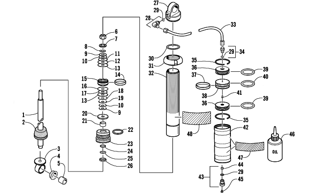 Parts Diagram for Arctic Cat 2002 Z 440 SNO PRO SNOWMOBILE FRONT SUSPENSION SHOCK ABSORBER