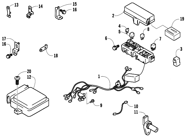 Parts Diagram for Arctic Cat 2002 4-STROKE TRAIL SNOWMOBILE ELECTRICAL
