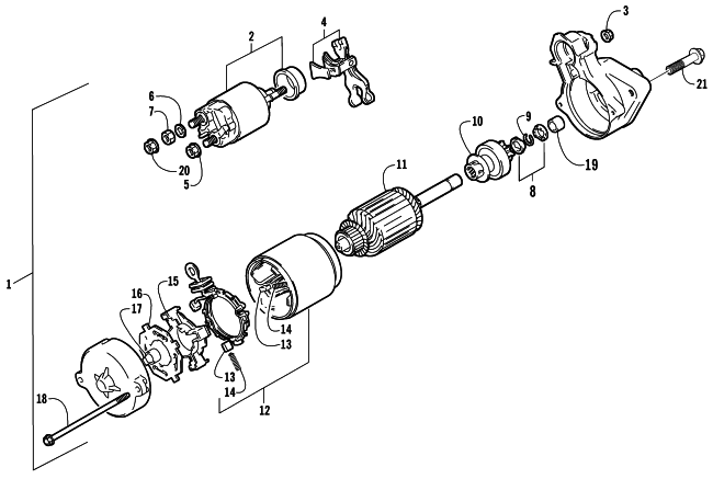 Parts Diagram for Arctic Cat 2002 4-STROKE TOURING SNOWMOBILE STARTER MOTOR ASSEMBLY