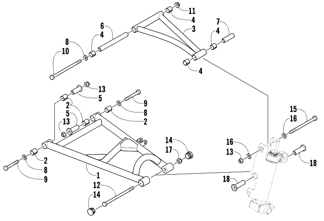 Parts Diagram for Arctic Cat 2002 ZR 440 SNO PRO () SNOWMOBILE A-ARM ASSEMBLY