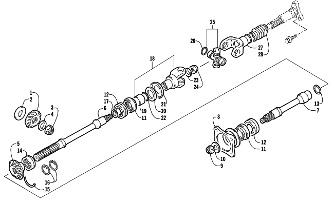 Parts Diagram for Arctic Cat 2002 500 AUTOMATIC TRANSMISSION FIS () ATV SECONDARY DRIVE ASSEMBLY