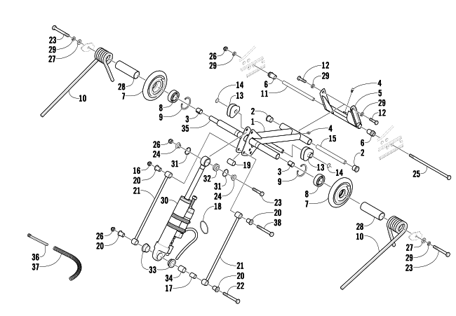 Parts Diagram for Arctic Cat 2002 ZR 440 SNO PRO SNOWMOBILE REAR SUSPENSION REAR ARM ASSEMBLY