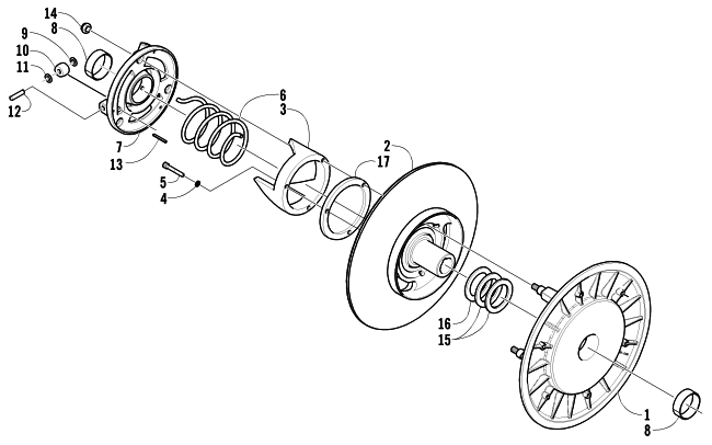 Parts Diagram for Arctic Cat 2002 ZR 440 SNO PRO SNOWMOBILE DRIVEN CLUTCH