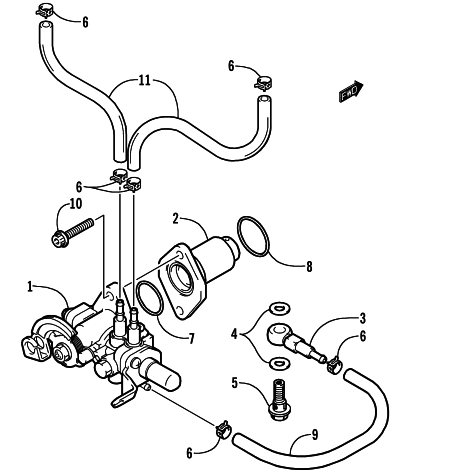 Parts Diagram for Arctic Cat 2002 ZR 440 SNO PRO SNOWMOBILE OIL PUMP