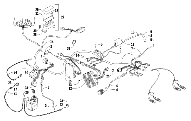 Parts Diagram for Arctic Cat 2002 400 4x4 MANUAL TRANSMISSION FIS () ATV WIRING HARNESS ASSEMBLY