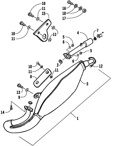 Parts Diagram for Arctic Cat 2002 90 (90CC ) ATV EXHAUST ASSEMBLY