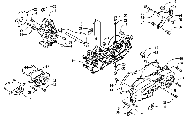 Parts Diagram for Arctic Cat 2004 90 Y-12 YOUTH 2-STROKE ATV CRANKCASE ASSEMBLY