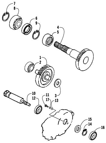 Parts Diagram for Arctic Cat 2002 90 (90CC ) ATV TRANSMISSION ASSEMBLY