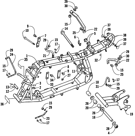 Parts Diagram for Arctic Cat 2002 90 (90CC ) ATV FRAME AND RELATED PARTS