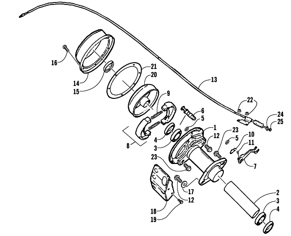 Parts Diagram for Arctic Cat 2004 50 Y-6 YOUTH ATV REAR BRAKE ASSEMBLY