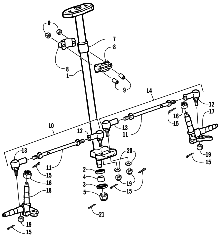 Parts Diagram for Arctic Cat 2002 90 (90CC ) ATV STEERING ASSEMBLY