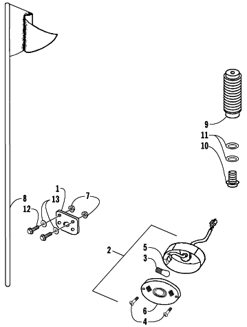 Parts Diagram for Arctic Cat 2002 90 (90CC ) ATV BRAKELIGHT ASSEMBLY