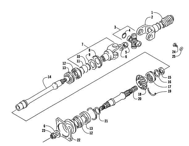 Parts Diagram for Arctic Cat 2002 400 2x4 MANUAL TRANSMISSION FIS () ATV SECONDARY DRIVE ASSEMBLY (4x4)