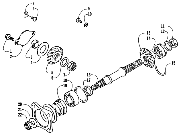 Parts Diagram for Arctic Cat 2002 400/500 MANUAL TRANSMISSION FIS (500 ) ATV SECONDARY DRIVE ASSEMBLY