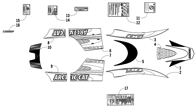 Parts Diagram for Arctic Cat 2003 90 Y-12 YOUTH () ATV DECALS