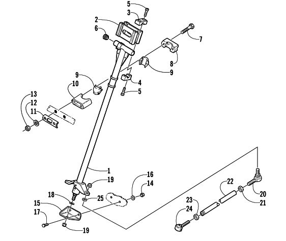 Parts Diagram for Arctic Cat 2003 ZR 900 EARLY BUILD SNOWMOBILE STEERING POST ASSEMBLY