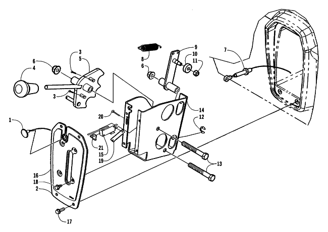 Parts Diagram for Arctic Cat 2002 SBS 1000 ATV SHIFTER ASSEMBLY