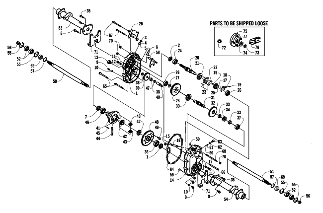 Parts Diagram for Arctic Cat 2002 SBS 1000 ATV TRANSAXLE ASSEMBLY