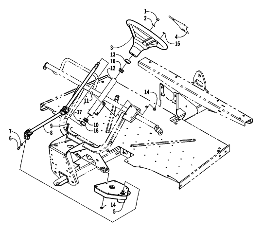 Parts Diagram for Arctic Cat 2002 SBS 1000 ATV UPPER STEERING ASSEMBLY