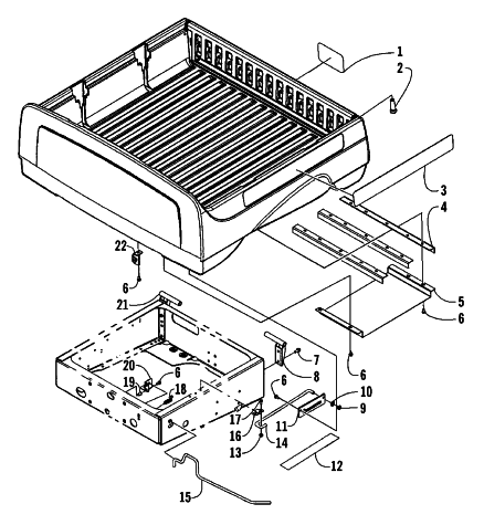 Parts Diagram for Arctic Cat 2002 SBS 1000 ATV BOX AND TAILGATE ASSEMBLY