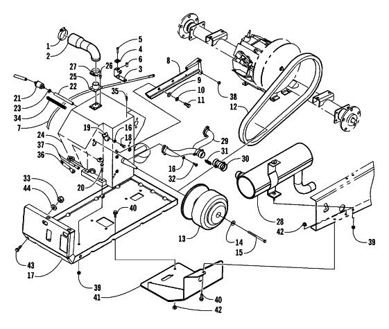 Parts Diagram for Arctic Cat 2002 SBS 1000 ATV ENGINE AND CLUTCH ASSEMBLY