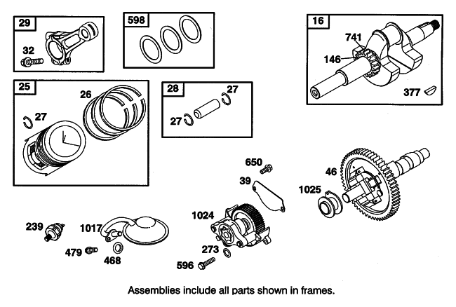 Parts Diagram for Arctic Cat 2002 SBS 1000 ATV CRANSKSHAFT, PISTON, AND OIL PUMP ASSEMBLY