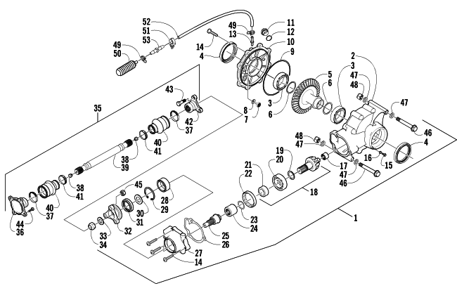 Parts Diagram for Arctic Cat 2003 500 TBX ATV REAR DRIVE GEARCASE ASSEMBLY