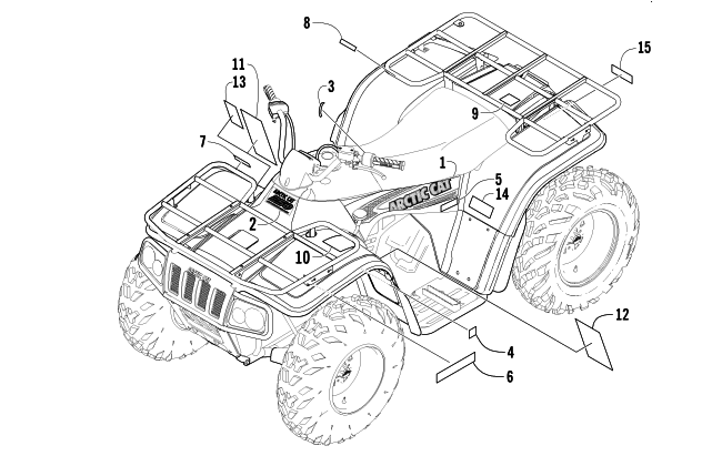 Parts Diagram for Arctic Cat 2003 250 (4X4 ) ATV DECALS